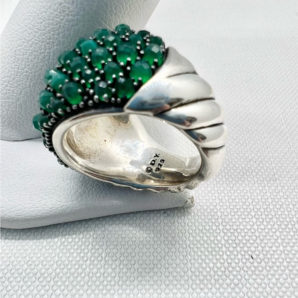 David Yurman Osetra Berries Ring With Green Onyx - Picture 6 of 16